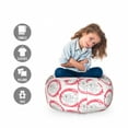 thumbnail image 2 of Pitahaya Storage Toy Bag Chair, Dragon Fruit Pattern Hand Drawn Tropical Species Eat Summer Taste, Stuffed Animal Organizer Washable Bag, Large Size, Pastel Pink Grey and White, by Ambesonne, 2 of 3