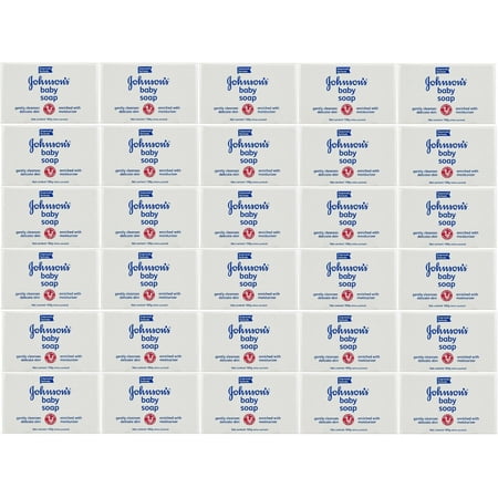 Johnson's Baby Gentle Bar Soap with Moisturizer, 3.5 Ounce / 100 Gram (Pack of 30) International Version