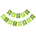 thumbnail image 1 of Banner de cumpleaños JHZMCRX con letras verdes y blancas personalizable, 1 of 7