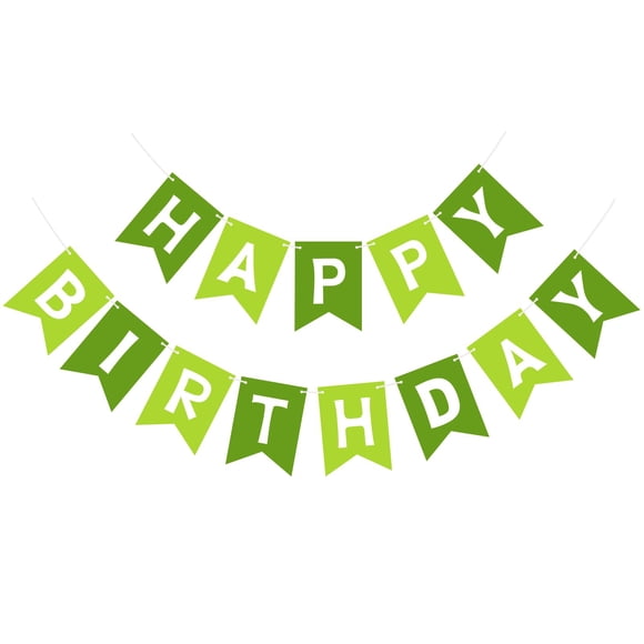 Banner de cumpleaños JHZMCRX con letras verdes y blancas personalizable