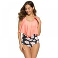 thumbnail image 1 of Swimsuits for Women Two Piece Bathing Suits Ruffled Flounce Top with High Waisted Bottom Bikini Set, 1 of 9