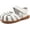 White Big Flower, variant on Girl's Genuine Leather Sandals Closed-toe Princess Dress Sandal Shoes