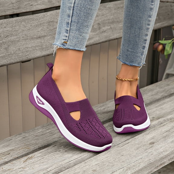Women Wide Width Breathable Walking Comfortable Slip on Sneakers Lightweight Sneaker Nurse Shoes Arch Support Sneakers Breathable Soft Running Shoes Anti Skid Sports Diabetic Foam Shoes