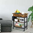 thumbnail image 3 of Coffee Table with Charging Station, Side Table with Usb Port and Power Outlet, Bedside Table with Storage Shelf for Small Space Living Room, Bedroom Brown, 3 of 5