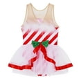 thumbnail image 3 of Alvivi Kids Girls Christmas Fluffy Stripe Tutu Dance Leotard Dress Xmas Party Costume 6-16, 3 of 7