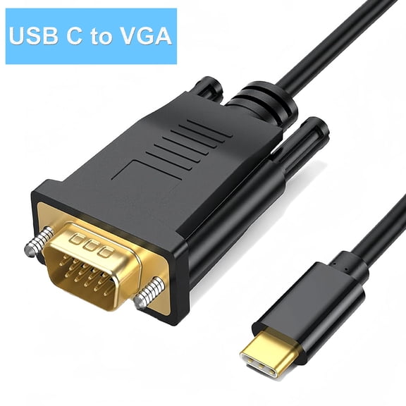 USB C to VGA Cable 3FT, USB Type-C to VGA Male to Male Adapter Cord Thunderbolt 3 Compatible VGA to USB-C Cable for iPhone 15 Pro, MacBook Pro/Air, iPad Pro, Surface Book 3, Galaxy S23, More