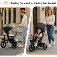 thumbnail image 2 of XJD 7 in 1 Tricycle for Toddlers, 2-4 Years Kids Foldable Tricycle with Adjustable Seat and Push Handle, Black, 2 of 8