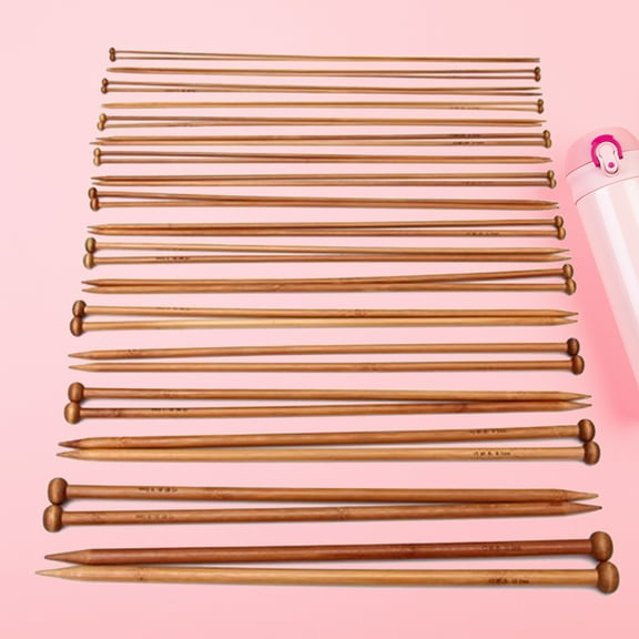 FRCOLOR  36 Pcs Single Pointed Bamboo Knitting Needles for Beginners