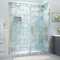 Aston Sdr965ez-733780 Belmore Xl 80" High X 73" Wide Hinged Frameless Shower Door - Gold