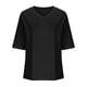thumbnail image 4 of Tops Cortos para Mujeres Cuello en V Suelto Casual de Manga Corta, Camisa de Moda de Cuatro Estaciones para el Uso Diario, 4 of 6