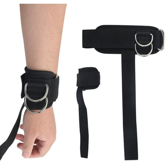 2pcs Wrist Straps for Weightlifting, Weightlifting Straps with D Ring Weight Lifting Straps Deadlift Straps for Cable Machine Workout Gym Straps for Bodybuilding Weightlifting Deadlifting