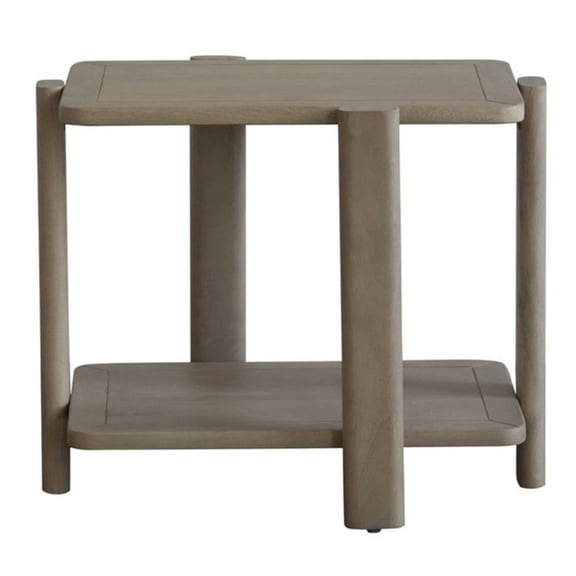 Mango Furniture Ariah Transitional Storage Solid Mango Wood End Table,coastal brown