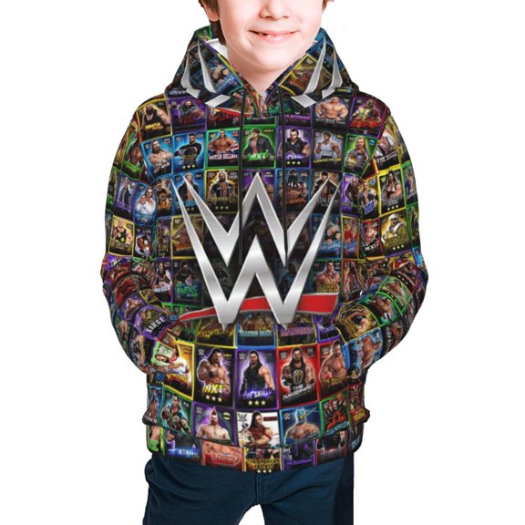 Wres-Tler W-W,Es Kids Pullover Hoodies 3d Print Hooded Sweatshirt With Packet For Boys Girls
