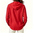 thumbnail image 4 of Evdexr Women's Hoodies Button Down Drawstring Linen Shirts Summer 2026 Long Sleeve Hiking Blouses Breathable Solid Lightweight Outdoor Shirts M, 4 of 6