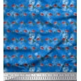 thumbnail image 1 of Soimoi Polyester Crepe Fabric Check,Tropical Leaves & Flamingo Bird Print Fabric by The Yard 52 Inch Wide, 1 of 1