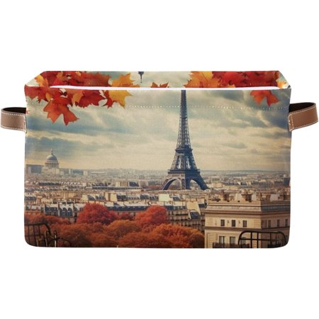 Hotbar 1PCS Storage Basket Paris Eiffel Tower Large Foldable Storage Bin Cube Collapsible Organizer