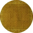 thumbnail image 1 of Ahgly Company Machine Washable Indoor Round Persian Yellow Traditional Area Rugs, 4' Round, 1 of 4