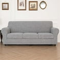 thumbnail image 2 of 1/2/3 Seate Sofa Covers Stretch Knitted Jacquard Sofa Cushion Slipcover For Living Room Furniture Protector With Individual Seat Cushion Covers, Light Gray, 3 Seater Sofa Covers, 2 of 9