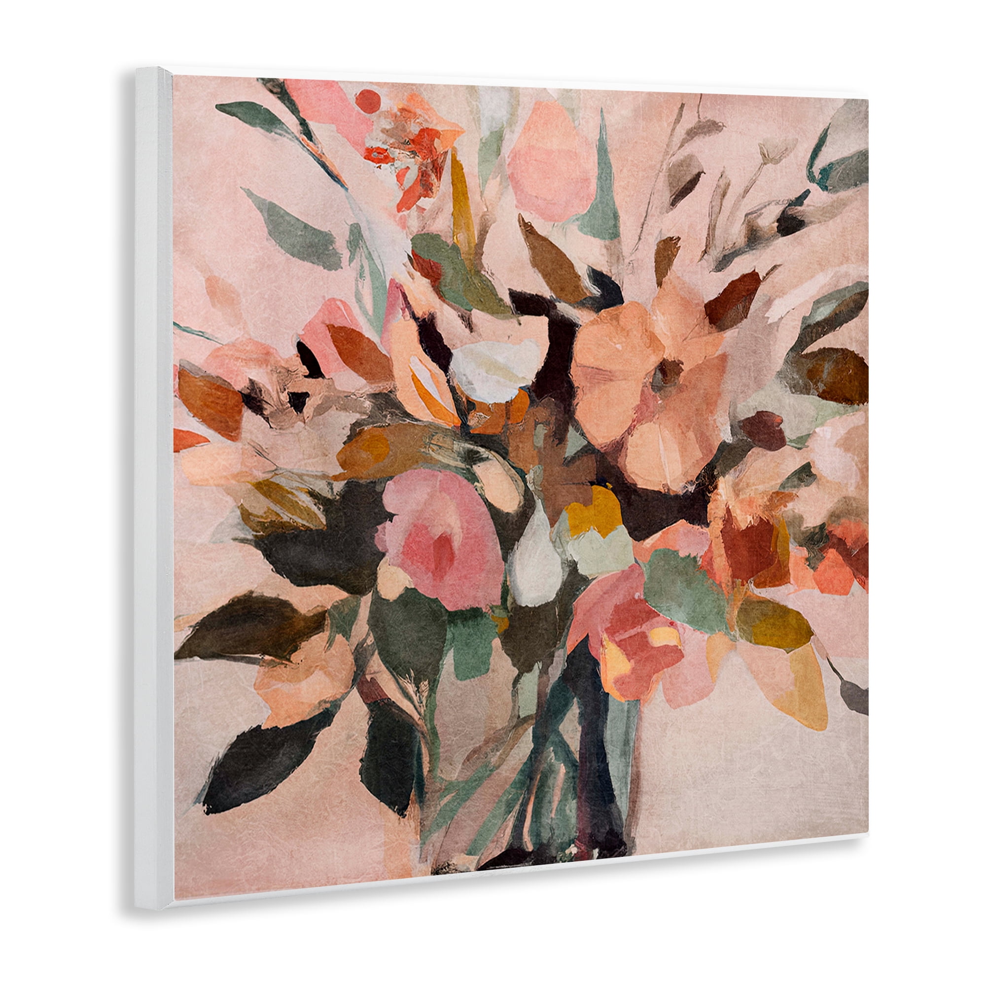 Stupell Industries Blush Abstract Bouquet Plants & Flowers Painting Unframed Art Print Wall Art, 12 x 12