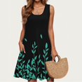 thumbnail image 5 of Viikei Womens Summer Dresses with Sleeves,Women Casual Loose Summer Printed Dress Sleeveless V-neck Top/shirt Set Black M, 5 of 7