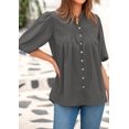 thumbnail image 4 of Blusa PRETTYGARDEN para mujer, verano 2025, manga corta, gris, 4 of 8