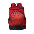 thumbnail image 2 of Mochila de baloncesto Bolsa de almacenamiento de baloncesto Bolsa de gimnasio para senderismo Ciclismo en la calle Rojo Negro L Adultos, 2 of 8