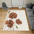 thumbnail image 2 of Floral Turkish Area Rug, Poppy Flowers Vivid Petals Buds Pastoral Purity Mother Earth Nature Design, Soft Carpet for Living Room Decor with Distressed Look, 6.6' X 9.6', Paprika Ivory, by Ambesonne, 2 of 4