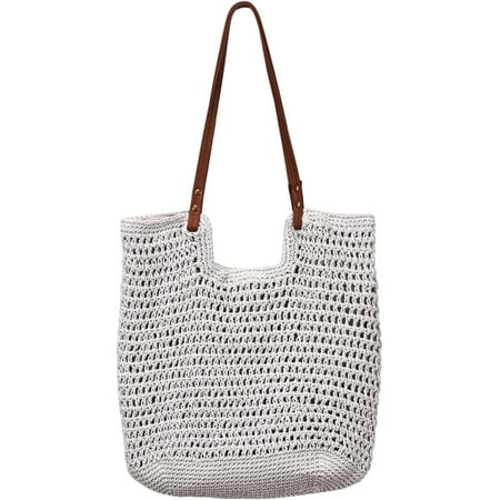 XiaoBanDeng Summer Crochet Handbags for Women Hollow Woven Shoulder Hobo Bag Beach Tote Bag Knit Top Handle Purse Vacation