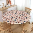 thumbnail image 2 of Memorial Day 4th of July Round Fitted Tablecloth with Elastic Edge 44-48 Inch Red White Blue Star Table Cover Independence Day Patriotic Table Cloth Washable for Kitchen Picnic, 2 of 8