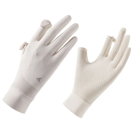 YDYB 8.8 inch Driving Gloves Sun Protection Fingerless Sun Gloves with Non Slip Grip and Cooling Fabric Lightweight for Driving Essentials and Summer Outdoor Gear Beige