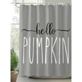 thumbnail image 3 of Thanksgiving Fall Waterproof Fabric Shower Curtain, Hello Pumpkins Autumn Grey Shower Curtain for Bathroom Curtains Bathtubs Hotel Washable Shower Curtains with 12 Hooks Extra Long 72x96, 3 of 6