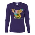 thumbnail image 3 of Dean Russo The Pig Animal Lover Womens Graphic Long Sleeve T-Shirt, Purple, XX-Large, 3 of 6