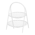 thumbnail image 2 of Cesta de frutas de hierro, decoración moderna, elegante soporte para frutas, cebolla, cocina Blanco de 2 niveles, 2 of 9