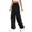 Black, variant on Women Casual Cargo Sweatpants High Waisted Drawstring Straight Leg Hiking Trousers With Functional Pockets For Everyday Wear Comfortable Sweatpants for Women Relaxed Fit Pant