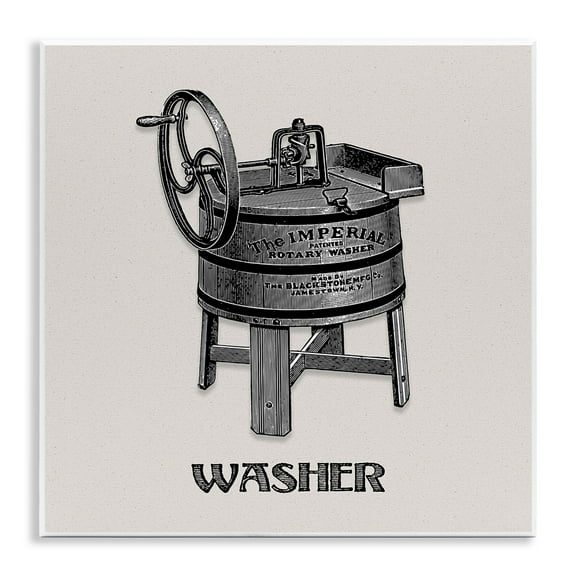 Stupell Industries Antique Rotary Washer Country Charm Painting Unframed Art Print Wall Art, 12 x 12