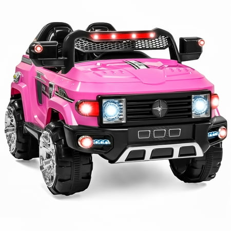 Best Choice Products 12V MP3 Kids Ride-On Truck Car RC Remote Control, LED Lights AUX and Music - Pink