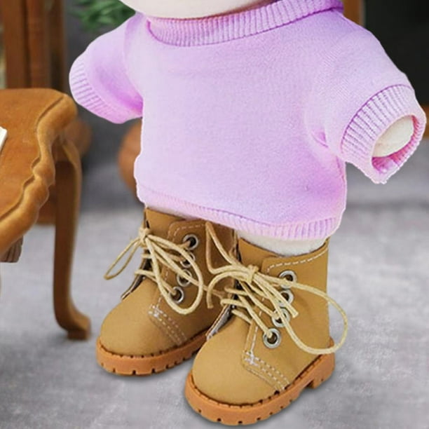 Accesorio para zapatos de muñeca Hugo Botas hechas a mano 1/6 Marrón