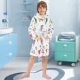 thumbnail image 5 of FORMRS Niños Bathrobe Unisex Hooded Robe Soft Plush Pajamas Sleepwear, Size 2-3T, Colorful Geometric, 5 of 7