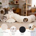 thumbnail image 2 of Cat Tunnel with Cat Bed 2 in 1 Collapsible Plush Play Tunnel for Cats Kittens Large Space Interactive Pet Hideaway with Removable Cushion, 2 of 7