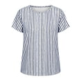 thumbnail image 4 of Endives Womens Summer Top Striped Tshirt for Women Round Neck Short Sleeve T Shirt Casual Loose Fit Top Summer Basic Tee Daily Wear Sky Blue L, 4 of 4