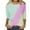 Purple, variant on Sweatshirts for Women Plus Size Three Quarter Sleeved Printed Round Neck T-shirt Loose Top Blue L