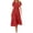 X491 Red, variant on Bysome Women Dresses Solid Color Short Sleeve V-Neck Pleated Flowy Dress Summer Fashion Women Dress Size L Brown