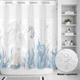 thumbnail image 2 of No Hook Shower Curtain, Seahorse Coastal Shower Curtains for Bathroom with See Through Top Window, Summer Beach Ocean Nautical Coral Waterproof & Washable Bath Curtain 66"x72", 2 of 9