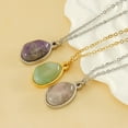 thumbnail image 5 of Jiwoy Real Amethyst Necklace for Women Natural Stone Pendant Necklace 18k Gold Plated Real Gemstone Green Aventurine Healing Crystal Necklace 18 Inches Silver, 5 of 6