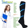 thumbnail image 3 of 7 Pair Ladies Compression Socks, assorted Colors Moderate/Medium Compression 15-20 mmHgFlight, Surgery, Recovery, Pregnancy, Knee-High Socks. (White, Small/Medium), 3 of 4