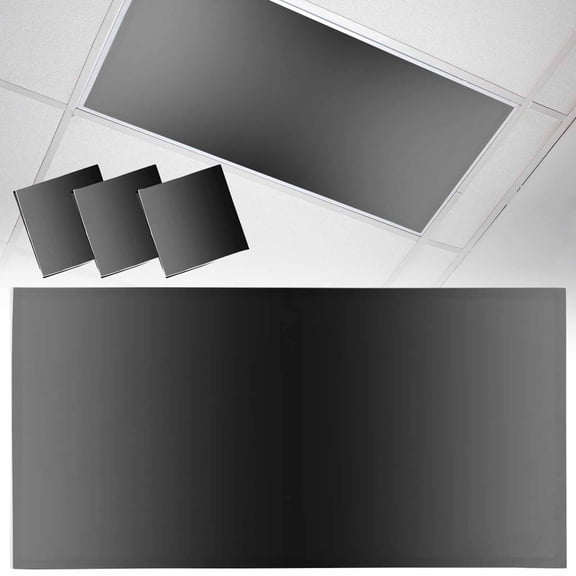 3 Pack Black and Fluorescent Light Covers for Ceiling Lights Grey Gradient Magnetic Ceiling Light Covers Overhead Light Filters for Office Classroom Home