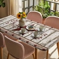 thumbnail image 3 of Red Texas Star Vintage Table Cloths for 6 Foot Rectangle Tables, Farmhouse Berry Grey Wooden Patio Waterproof Elastic Fitted Tablecloths, Washable Rectangular Table Cover for Camping, 3 of 8