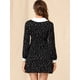 thumbnail image 5 of Vestido camisero vintage de manga larga con cuello Peter Pan y lunares para mujer Negro XL, 5 of 6