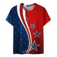 thumbnail image 3 of Jophufed Summer Tops for Women 2025 Summer Casual Crewneck Short Sleeve T-Shirts Flag Print Fit Basic Tops Tees Blouses Labor Day Sale, 3 of 5