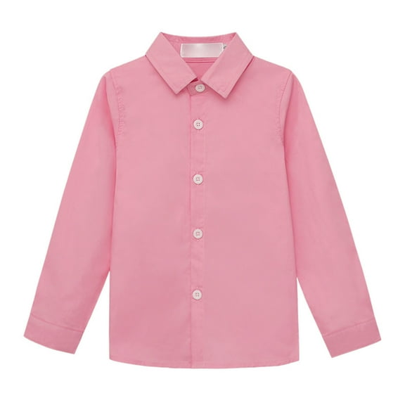 Girls Button Down Shirts Boys Formal Shirt Boys Pink Button Down Shirt Boys Collared Shirts Size 7-8 Years Girl Fashion